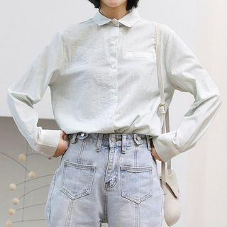 Contrast Trim Shirt Green - One Size