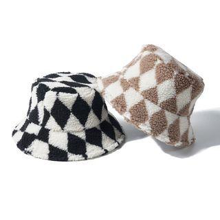 Argyle Fleece Bucket Hat