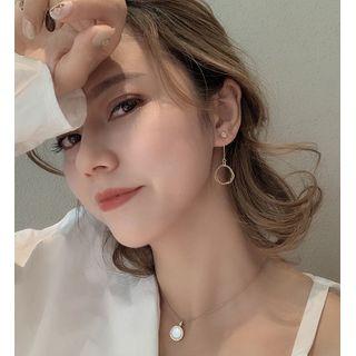 Hoop Drop Earring 1 Pair - 3 Ring - Gold - One Size
