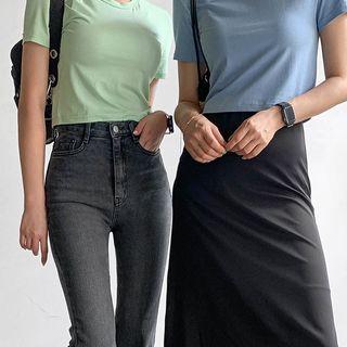 Pastel Slim-fit Crop T-shirt