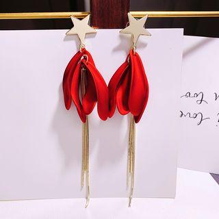 Alloy Star Petal Fringed Earring