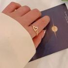 Heart Open Ring 1 Piece - Open Ring - Gold - One Size