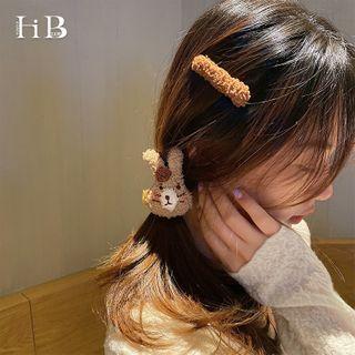 Set: Rabbit Chenille Hair Clip