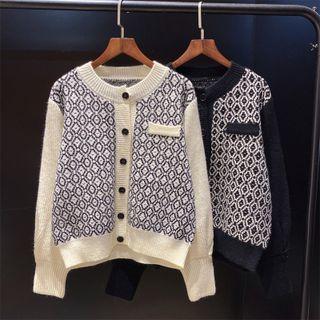 Round-neck Pattern Long-sleeve Jacket