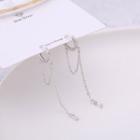 925 Sterling Silver Chained Dangle Earring 1 Pair - Silver - One Size