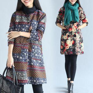 Printed Long Sleeve Padded Coat
