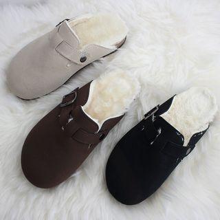 Faux-fur Lined Clog Sandals