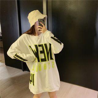 Lettering Pullover Dress White - One Size