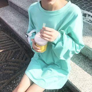 Long Sleeve Plain T-shirt Dress