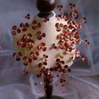 Wedding Set: Alloy Flower Hair Clip + Earring Clip & Earrings - Red - One Size