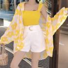 Flower Shirt / Camisole Top / Shorts / Set