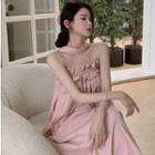Halter Neck Midi A-line Dress Pink - One Size