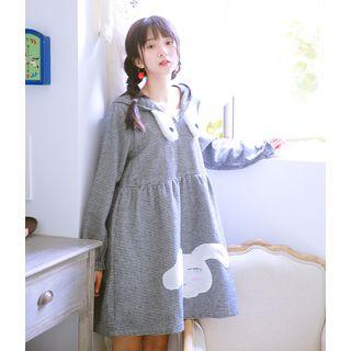 Rabbit Ear Hooded Long-sleeve Dress