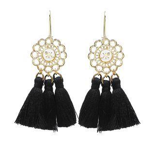 Tassel Dangle Earrings (black) One Size