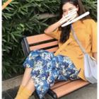Printed H-line Skirt / Elbow-sleeve T-shirt