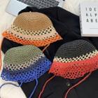 Color Block Knit Bucket Hat