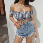 Set: Plaid Swim Top + Bottoms