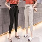 Cropped High-waist Tapered Pants