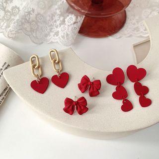 Alloy Heart / Bow Earring