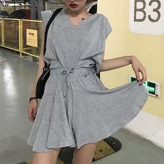 Set: V-neck Tank Top + High Waist Shorts