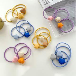 Set Of 3 : Star / Heart Hair Tie