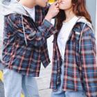 Couple Matching Plaid Hooded Jacket / Straight-cut Jeans