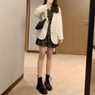 Plain Blazer / Floral Mini A-line Dress / Set