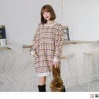 Houndstooth Print Pullover Dress