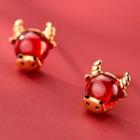 Cow Faux Crystal Sterling Silver Earring