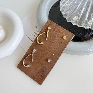 Rhinestone Asymmetrical Sterling Silver Drop Earring