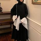 Asymmetric Turtleneck Sweater Black - One Size