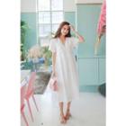 Short-sleeve Eyelet-lace Midi Dress