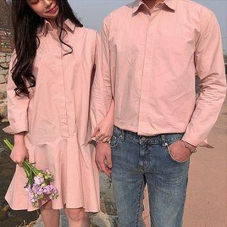 Couple Matching Plain Shirt Dress / Plain Shirt