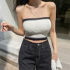 Cable-knit Bolero & Bandeau Set Ivory - One Size