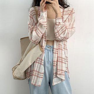 Plaid Shirt / Wide Leg Jeans