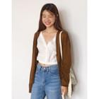 V-neck Long-sleeve Linen Cardigan