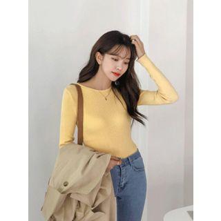 Round-neck Colored Slim-fit Sweater