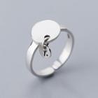 925 Sterling Silver Disc Open Ring Ring - One Size