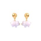 Simple And Cute Plated Gold White Enamel Piglet Stud Earrings Golden - One Size