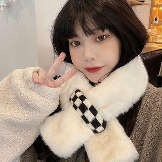 Checkerboard Panel Fleece Scarf