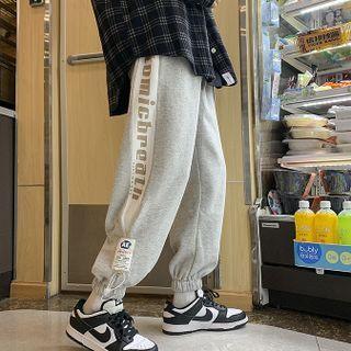 Applique Color Block Drawstring Sweatpants