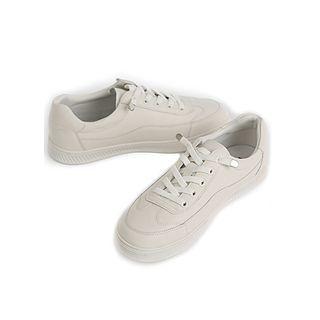 Seam-trim Cowhide Sneakers