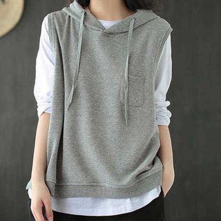 Hooded Vest / Long-sleeve Tee
