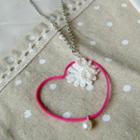 Japanese Style Heart Frame Necklace(pink)