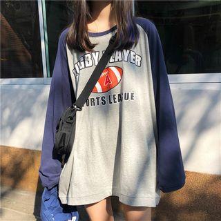Rugby Print Pullover As Shown In Figure - One Size