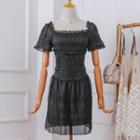 Square Neck Short-sleeve Short-sleeve A-line Dress