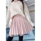 Pastel Pleat A-line Miniskirt