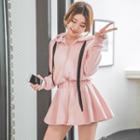 Hooded Gathered-waist Dress