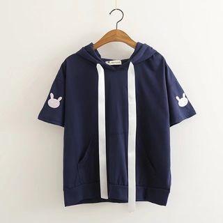 Rabbit Hooded Short-sleeve T-shirt