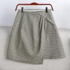 Asymmetrical A-line Plaid Skirt